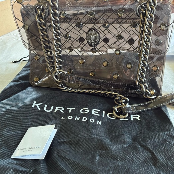 Kurt Geiger 100% PVC Shoulder/Crossbody Bag metal chain, rhinestones - Picture 3 of 3